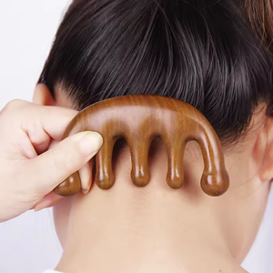 Pettine in Legno di Sandalo Verde Naturale al 100% Fatto a Mano 2026, a Denti Larghi, per Massaggio Cuoio Capelluto, Antistatico - Product Image 5