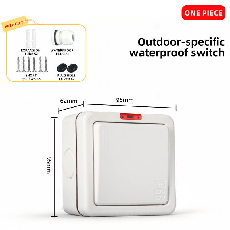 Interruptor único impermeable para exteriores IP66