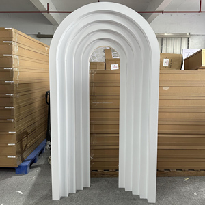 Lujo de alta calidad Blanco ondulación arco telón de fondo Recepción de boda diseño para fiesta banquete recepción - Product Image 1