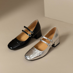 Zapatos de Tacón Bajo con Correa y Logotipo Personalizado, de Moda, con MOQ Bajo, para Mujer, Estilo Chunky Loafers - Product Image 4