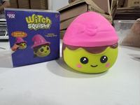 Jouet Squishy en TPR en forme de petite sorcière de Noël avec pudding, mignon, anti-stress, décoration de bureau, vente en gros, boîte surprise