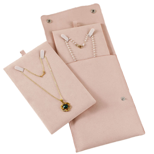 Pochette à bijoux en microfibre de haute qualité avec logo personnalisé, sac d'emballage pour colliers, pochette pour bijoux - Product Image 4