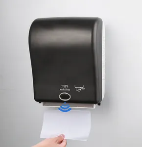 kotak tisu kertas toilet Suppliers-JIENI Kotak Tisu Kamar Mandi, Perangkat Keras Ukuran Besar Induksi Plastik Hitam Kertas Toilet Dipasang Di Dinding