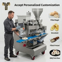 Machine à encrustage automatique pour gâteaux de lune, mochi, daifuku, en acier inoxydable 304, double trémie, pour pâtisserie et restaurant
