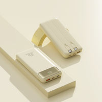 Nouvelle arrivée, batterie externe portable 10000mAh, écran LED numérique, vente flash, charge rapide, câble de charge intégré, prise 22.5W/18W/20W
