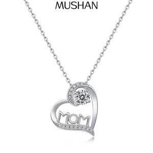 Collar de Plata de Ley 925 MuShan Luxury Jewelry, Modelo <span class=keywords><strong>Matinee</strong></span> con Moissanita de 3CT, Chapado en Platino, Ideal para Citas Románticas, con Patente MST - Product Image 5