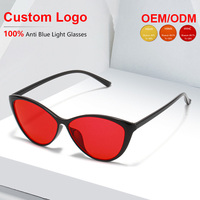 Lunettes de soleil anti-lumière bleue Sunray Gaming Sleeping Lens pour femmes, protection UV, monture œil de chat