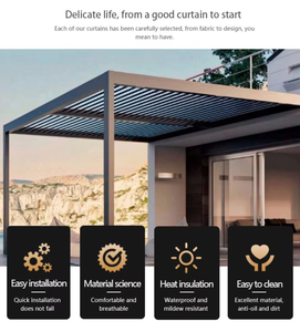 Custom Motorized Bioclimatic <b>Pergola</b> <b>Gazebo</b> <b>Pavilion</b> Outdoor Windproof Aluminum Louvered Roof <b>Pergola</b> for Backyard Patio Terrace - Product Image 3