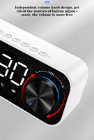 Haut-parleur Bluetooth portable mini de bureau avec bouton de volume, subwoofer, radio FM, veilleuse et haut-parleur LED avec basses puissantes