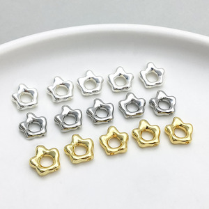 Star Shape Metal <b>Beads</b> Gold <b>Silver</b> For DIY Jewelry Accessories TA06 - Product Image 1