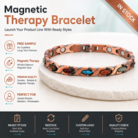 Bracelet magnétique thérapeutique à maillons avec pierres ovales en turquoise – Vente en gros, cadeau personnalisé