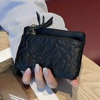 Dompet Camellia Elegan Berkualitas Tinggi Dompet Kulit Asli Wanita Klasik Dompet Koin Tempat Kartu Fashion Billetera