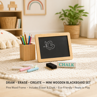 Tableau noir miniature en bois durable pour enfants 3+ ans, jouet éducatif pour la salle de classe, cadeau artistique Montessori, logo personnalisé OEM ANNA & BECK
