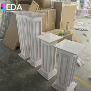 Columnas Romanas Talladas en PVC Blanco Clásico LEDA, Pedestal Cilíndrico Blanco, Soporte para Postres, Soporte para Flores para Bodas, Eventos y Fiestas - Product Image 6