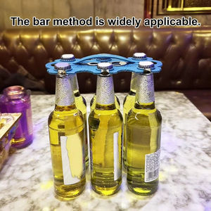 Soporte de Plástico para Cerveza, Portavasos para 6 Botellas y Portavasos Multiusos, Barra Portátil para Fiestas KTV y Barbacoa - Product Image 3