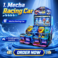 Machine d'arcade de course Mecha Speed pour 4 joueurs, équipement de jeu d'amusement à monnayeur avec lumières LED