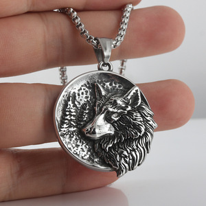 Collar con Colgante de Lobo, Acero Inoxidable, Diseño Animal Plateado, Cadena de Regalo para Hombre, 3.0*60cm - Product Image 4