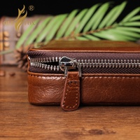 Sac à cigares en cuir véritable avec Logo personnalisé, rangement de voyage, sac à cigares pour fumer
