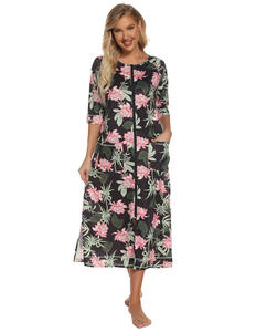 Batas largas de alta calidad, vestido de verano, ropa de dormir de talla grande para mujer, pijamas informales sueltos para <span class=keywords><strong>lactancia</strong></span>, venta al por mayor - Product Image 6