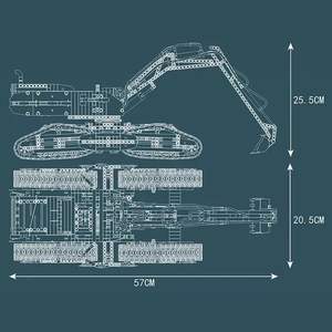 Moule roi 17018 2237 pièces ingénierie série RC tout terrain pelle bloc de construction modèle technique jouet éducatif Festival cadeau - Product Image 6