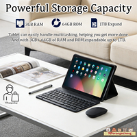 Nouvelle tablette PC Android 12 10,1 pouces MTK Octa Core 3 Go/64 Go 5G WiFi Clavier Écran IPS Utilisation professionnelle