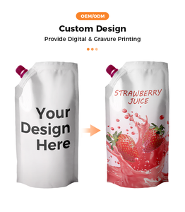 Tùy chỉnh Nhựa Vặn lại <span class=keywords><strong>Pouch</strong></span> đóng gói chất lỏng đứng <span class=keywords><strong>Pouch</strong></span> với Vòi cho nước sốt trái cây uống nước trái cây - Product Image 2