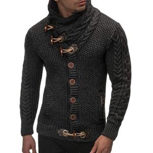 Người Đàn Ông Mùa Xuân <span class=keywords><strong>S</strong></span>ọc Dệt Kim Áo Khoác <span class=keywords><strong>S</strong></span> Thương Hiệu Quần Áo Top Coat Với Các Nút Mùa Đông Dày Sweatercoat - Product Image 5