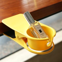 Support de tasse à clipser multifonctionnel en plastique épaissi à un seul niveau de deuxième génération pour table et bureau d'ordinateur