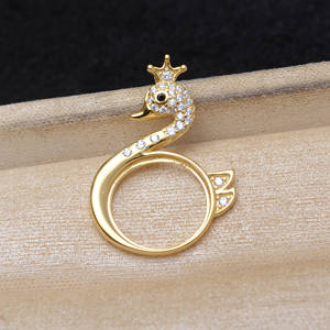 Pendentif en argent S925 en forme de cygne avec poignée creuse Marbeau de 14,8-15 mm, couronne 6083, accessoires de bricolage pour bijoux en perles, pendentifs de mode, breloques - Product Image 4