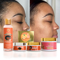 Ensemble de soins de la peau blanchissant à la carotène OEM ODM, cinq pièces, feuille d'or 24 carats, élimine l'acné, éclaircit, hydrate