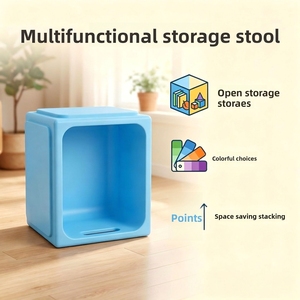 Modern Stackable Plastic <strong>Stool</strong> for Kids Kindergarten &amp; School Use Living Room &amp; <strong>Bedroom</strong> Home Ornament - Product Image 4