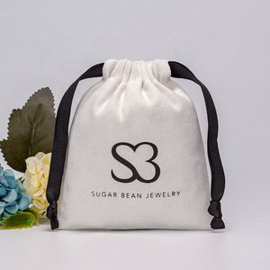 Custom White Canvas Bag Luxury <b>Drawstring</b> <b>Pouches</b> Cotton Gift Packaging Cosmetic Jewelry <b>Pouch</b> - Product Image 1