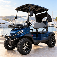 Voiturette de golf électrique 2 places 60V tout-terrain avec châssis surélevé et panier de chargement pour usage en complexe hôtelier
