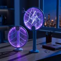 Nouvelle Lampe Anti-Moustiques Électrique Murale Pliable 2-en-1 pour Usage Domestique, Alimentée par Batterie au Lithium, avec Flamme UV pour Moustiques