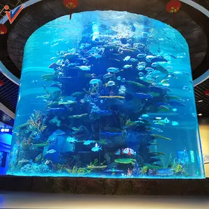 Customized Shape Acrylic Aquarium Fish Tank Transparent Seaworld Cylinder Marine Large Cleaner Low Noise Tank
