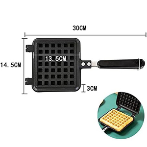 Popular Portable Sandwich Cake Mold Aluminium Roasting <b>Pan</b> Outdoor Use Two Side Breakfast Waffle Grill <b>Pan</b> - Product Image 2
