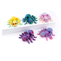 Figurines d'araignées imprimées en 3D Feeron, articulées, multi-yeux, jouets anti-stress légers et portables en PLA, dégradé arc-en-ciel, insectes
