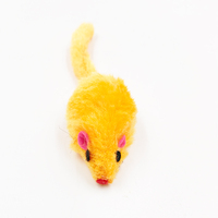 Jouet pour chat en peluche jaune en forme de petite souris, mini jouet interactif amusant pour chat de 2 pouces, jouet à mâcher pour chat, auto-divertissement et relaxation, petit jouet