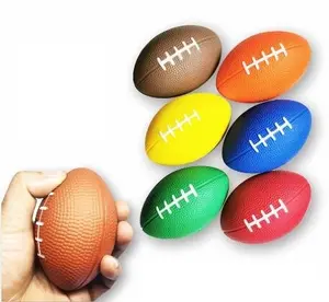 8.5厘米聚氨酯泡沫橄榄球形状彩色抗压缓解玩具手握挤压球