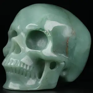 Mr.Skull Wholesale High Quality Green Aventurine Crystal Skulls Crystal Gift Crystal Sculpture Semi-precious Stone Crafts