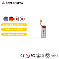 Produsen Baterai Lithium Pouch Isi Ulang 160mAh AS501235 160mAh Long Cycle dengan Sertifikasi UN38.3 CE untuk Perangkat Nirkabel