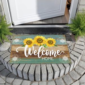 Alfombra de Entrada de Verano Xinglunla, 17 x 29 Pulgadas, Antideslizante, de Franela, Hecha a Máquina, Estilo Vintage Rústico, Girasol Moderno, para Interiores y Exteriores del Hogar - Product Image 6