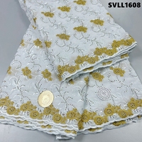 Dentelle Supoo Coton Nigériane de Haute Qualité 2022, Tissu en Dentelle Suisse Voile Brodé, Dentelle Sèche Africaine pour Mariage