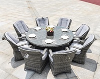 Ensemble de canapés de terrasse en aluminium rembourré en osier, tendance et unique, pour salle à manger en plein air, salon, design contemporain, gris