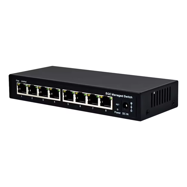 OEM ODM 24V Passive PoE 8 Port 10/100/1000M Web Managed Reverse PoE Switch with VLAN IGMP & QoS Function