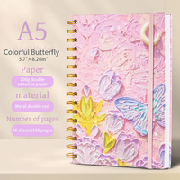 Carnet à spirale imprimé avec peinture à l'huile fantaisie, A5, 192 pages, couverture rigide, double spirale, carnet promotionnel à spirale métallique