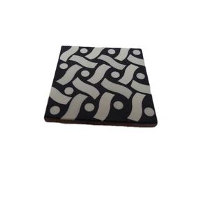 Haute Qualité Noir Et Blanc Incrustation Répéter Motif Coaster À La Main Coaster Décoratif Os incrustation Coaster dans le prix de gros - Product Image 1