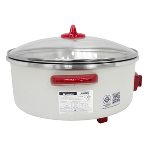 HANABISHI 10-Inch Electric <b>Pan</b> Matte White Polished <b>Pan</b>, Glass <b>Lid</b> 1.5L Capacity Model HEP-10 - Product Image 2