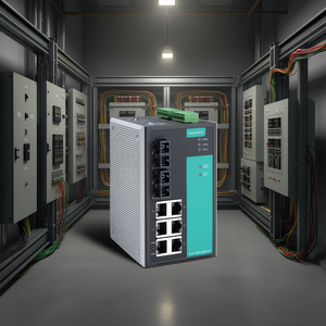 Commutateur géré d'entreprise Moxa EDS-508A-MM-SC 8 ports 1000 Mbps Fibre IEEE 802.3 24V Montage sur rail DIN industriel - Product Image 3