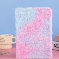 Carnet de notes en fourrure de lapin, créatif et exquis, en peluche douce, avec couleurs dégradées, pour la Saint-Valentin